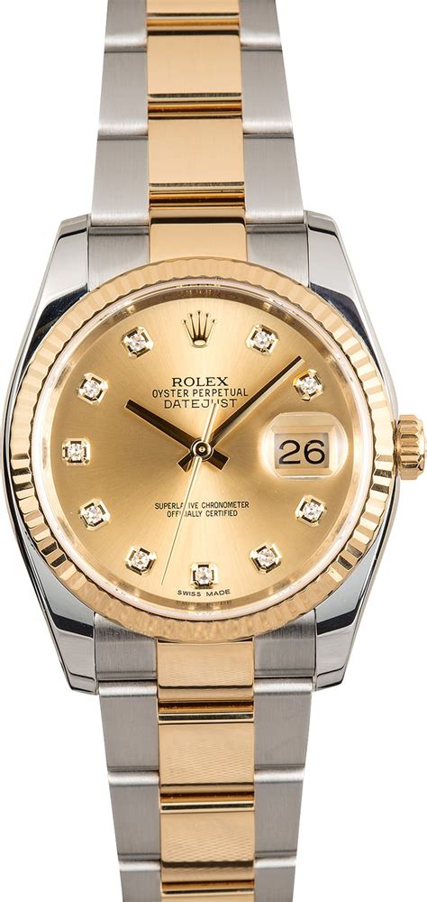 Rolex datejust with champagne dial